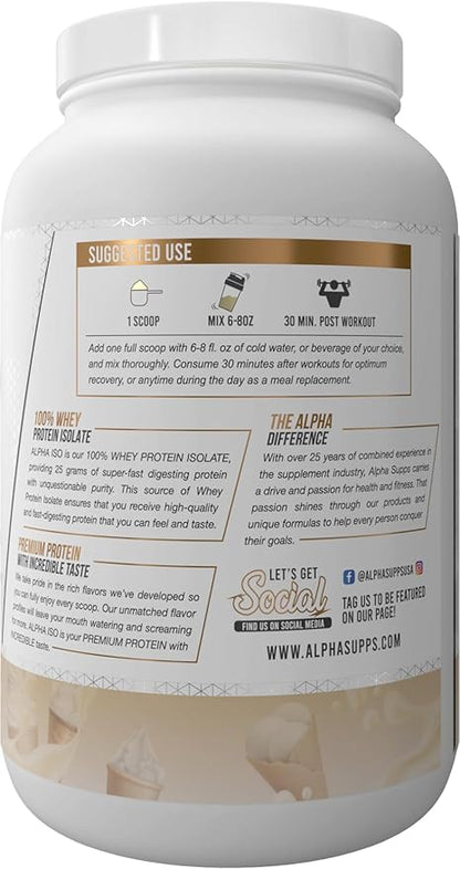 ISO, Low Carb 100% Whey Protein Isolate Powder, 25 Grams Per Serving, Helps Support Muscle Growth, Low Sugar and Gluten Free (Vanilla Ice Cream, 2 lb)