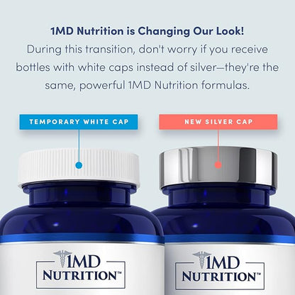 1MD Nutrition OsteoMD for Comprehensive Bone Support | with Calcium Hydroxyapatite, Vitamin D3 & K2 | 180 Capsules (2-Pack)