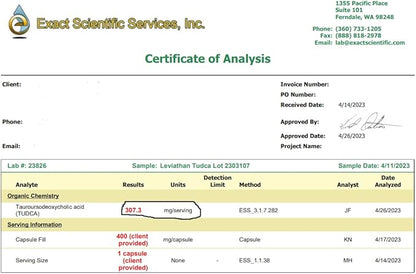 TUDCA Bile Salts 300mg - Tudca (Tauroursodeoxycholic Acid) Supplement 60 Capsules
