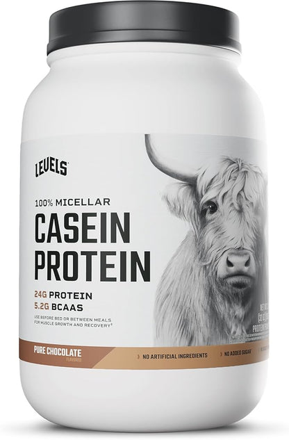 Levels 100% Micellar Casein Protein, Hormone Free, Chocolate, 2LB