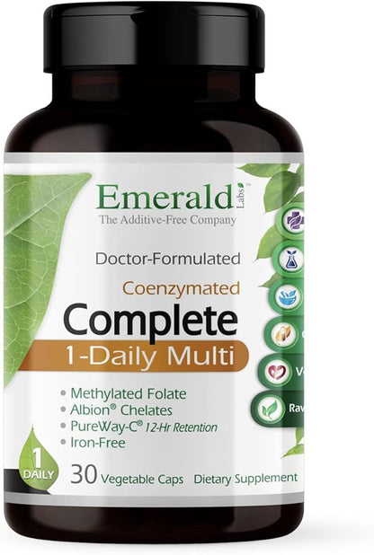 EMERALD LABS Complete 1-Daily Multi - Complete Multivitamin for Men & Women with Vitamin C, Methylated Folate, Whole-Food Blend & More for Immune Support, Bone Health & More* - 30 Vegetable Capsules