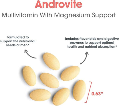 Optimox Androvite for Men - Magnesium Supplement for Men 500mg, Multimineral Supplement, Multivitamin Supplement, Vitamin C, Vitamin D3, Calcium-Free - 180 Count