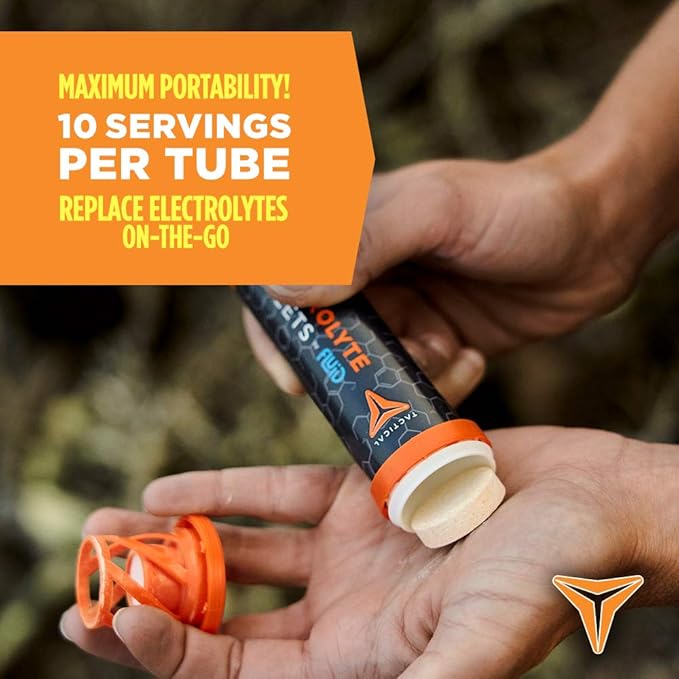 Fluid Tactical- Effervescent Hydration Tablets, Electrolyte Replacement & Dehydration Prevention, 4 Pack, 40 Servings (Orange Pineapple)