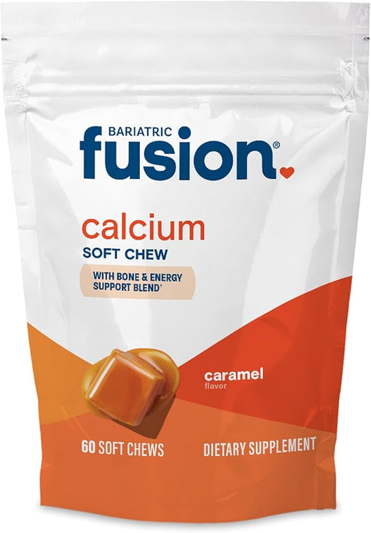 Bariatric Fusion Bariatric Calcium Chews | Calcium Citrate with Vitamin D3 Calcium Supplement Bariatric Vitamin | Sugar Free Calcium Citrate Chewable | Calcium Citrate 500mg | Caramel | 60 Count