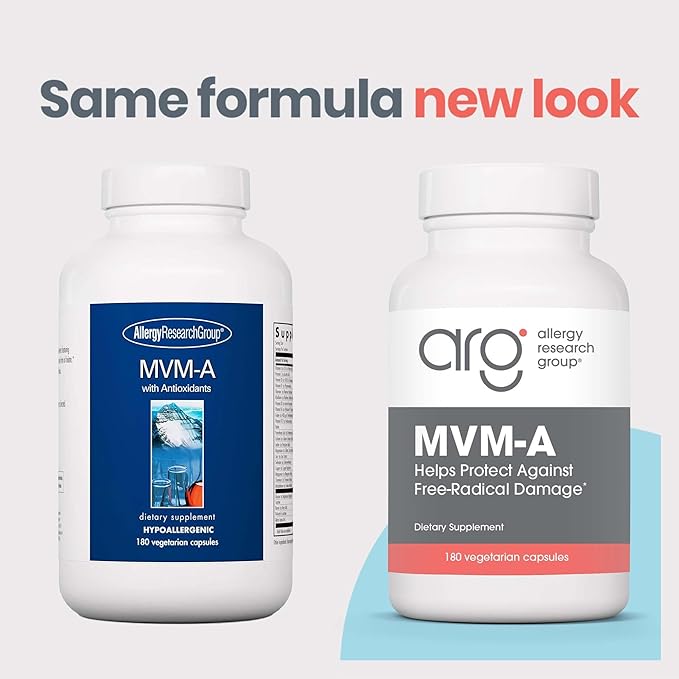 Allergy Research Group - MVM-A with Antioxidants - Complete Multivitamin/Multimineral - 180 Vegetarian Capsules