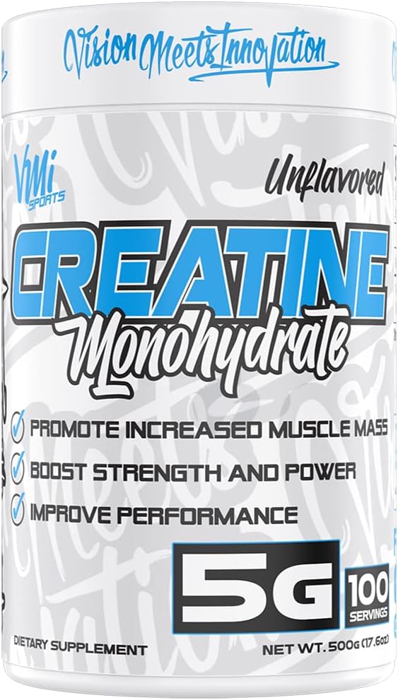 VMI Sports Creatine Monohydrate Unflavored Powder Muscle Mass – Strength – Size – Power | 5 Grams per Serving (500 Grams)