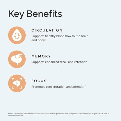 BRAINMD Dr Amen Brain & Memory Power MAX - 120 Capsules - Nootropic Supplement with Ginkgo Biloba Extract & Huperzine A - 30 Servings