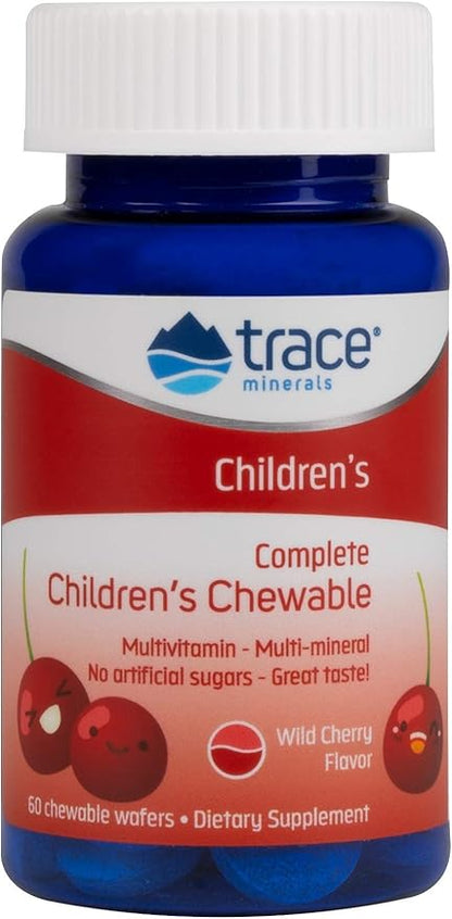 Trace Minerals | Complete Children's Chewable Tablets | Well-rounded Multivitamin, Contains Numerous Vitamins, Minerals | Promotes Healthy Energy And Mental Focus | Vegan, Gluten Free | 60 Of 1 Pack