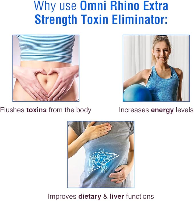 Wellgenix Omni Rhino - Extra Strength Toxin Eliminator - Same Day Detox Drink - Fruit Punch 8 fl oz (2 Pack)