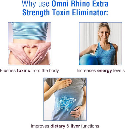 Wellgenix Omni Rhino - Extra Strength Toxin Eliminator - Same Day Detox Drink - Fruit Punch 8 fl oz (2 Pack)