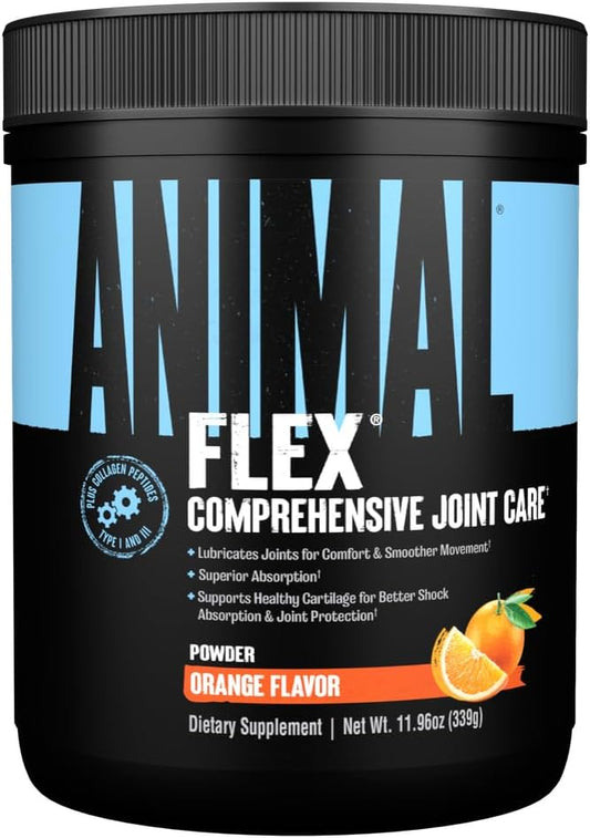 Animal Flex Powder - Joint Support Supplement for Pain Relief, Repair and Restore Muscles with Turmeric, Glucosamine, Chondroitin, MSM, Collagen and Boswellia, Great Tasting Orange Flavor, 30 Scoops