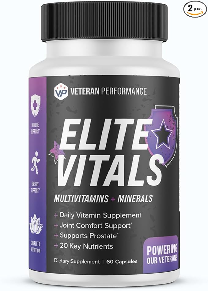 Elite Vitals Multivitamin for Men – Daily Mens Multivitamins Ages Over 20 Plus – Prostrate Energy Immune Joint Support – Daily Mens Vitamins and Minerals (60 Capsules)