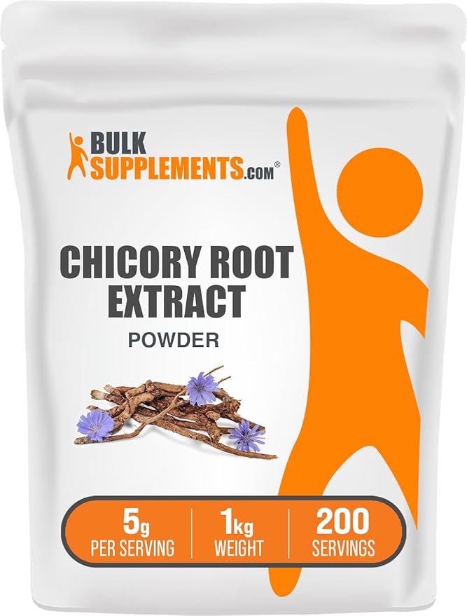 BulkSupplements.com Chicory Extract Powder - Chicory Root Supplement, Chicory Root Powder - Fiber Supplement, Gluten Free, 5g per Serving, 1kg (2.2 lbs) (Pack of 1)