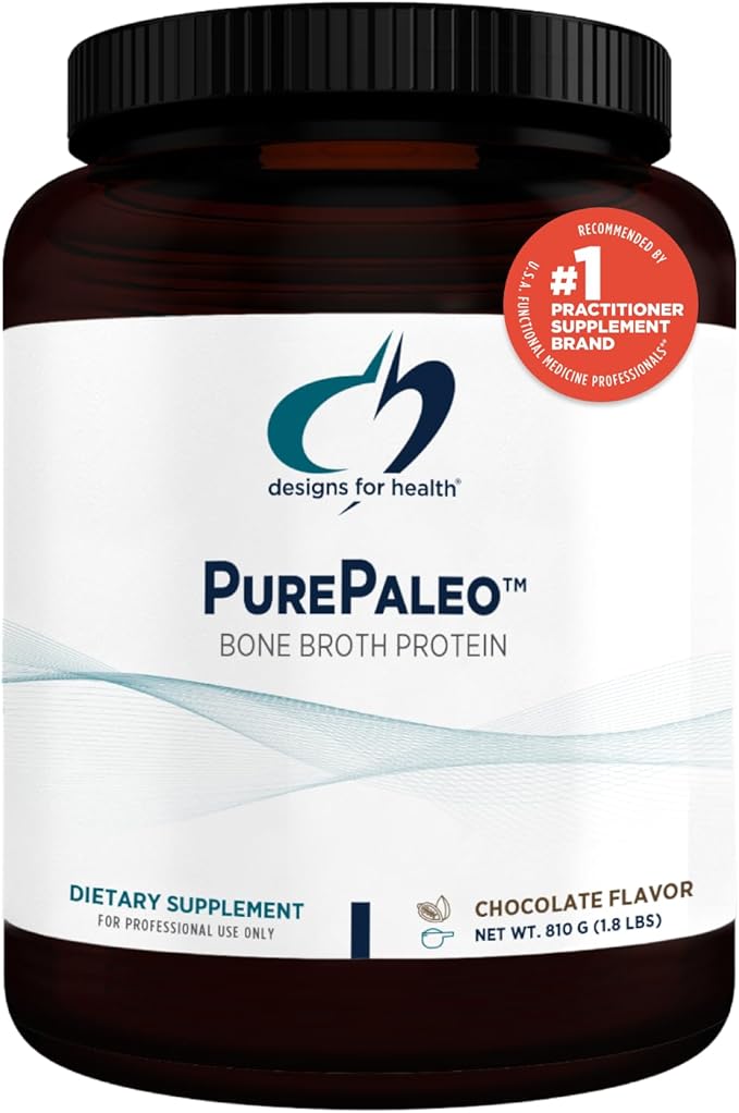 Designs for Health PurePaleo Collagen Protein Powder - 21g HydroBEEF Bone Broth Protein Supplement with Collagen Peptides + BCAAs - Chocolate, Non-GMO, Dairy-Free + Gluten-Free (30 Servings / 810g)
