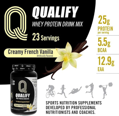 French Vanilla Whey Protein Powder Shake, Vanilla Protein Powder Post Workout Recovery Drink, Gluten Free, Sugar Free, Highly Kosher, 25g Protein, 5.5g BCAA, 1.65lb