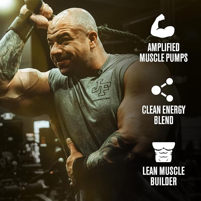 Jacked Factory Nitrosurge Build Pre Workout with Creatine for Muscle Building - Con Cret Creatine Powder & elevATP for Intense Energy, Powerful Pump, & Endless Endurance - 30 Servings, Blue Raspberry