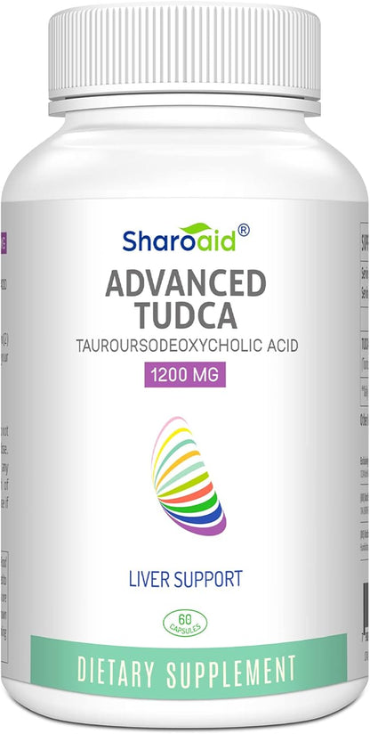 TUDCA Liver Support Supplements 1200 mg-Third Party Tested-High Strength Formula-Bile Salts for Liver Detox Cleanse-Vegan Capsules for Liver,Kidney,Gallbladder Health,1 Bottle-60 Capsules