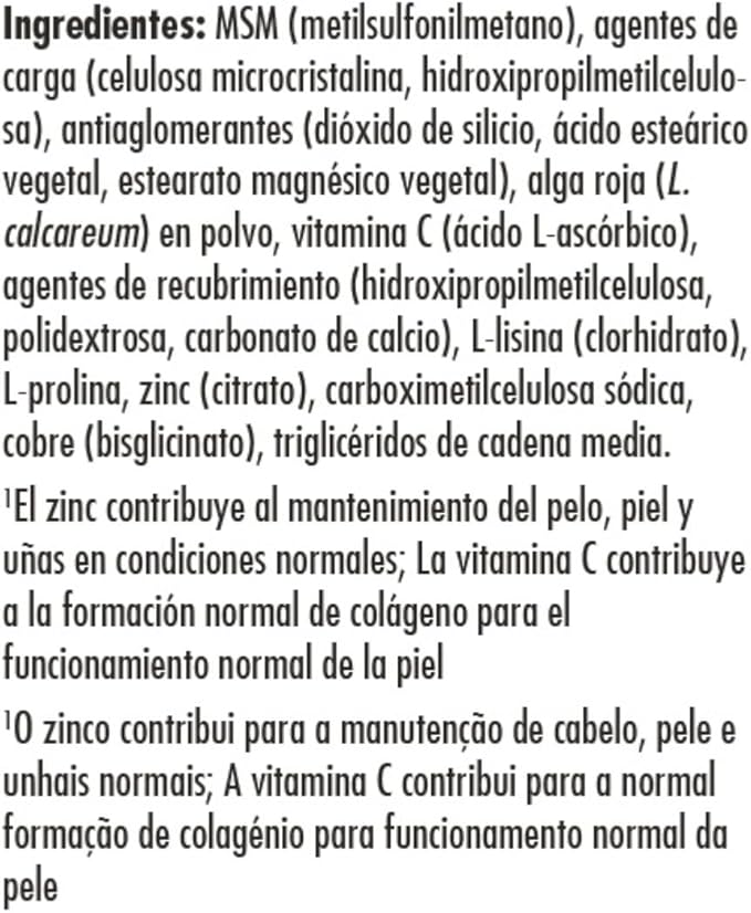 Solgar Skin, Nails & Hair, Advanced MSM Formula, 120 Tablets - Supports Collagen for Hair, Nail and Skin Health - Provides Zinc, Vitamin C & Copper - Non GMO, Vegan, Gluten & Dairy Free - 60 Servings