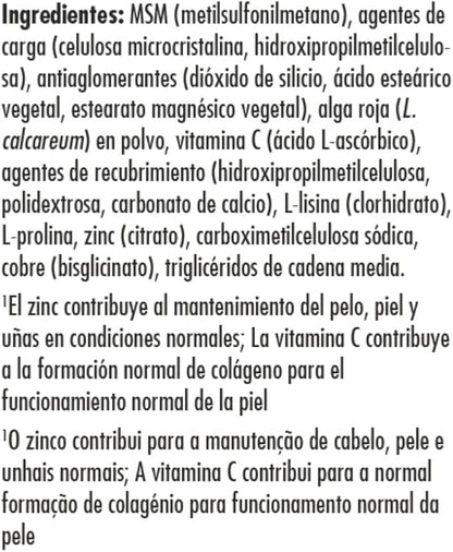 Solgar Skin, Nails & Hair, Advanced MSM Formula, 120 Tablets - Supports Collagen for Hair, Nail and Skin Health - Provides Zinc, Vitamin C & Copper - Non GMO, Vegan, Gluten & Dairy Free - 60 Servings