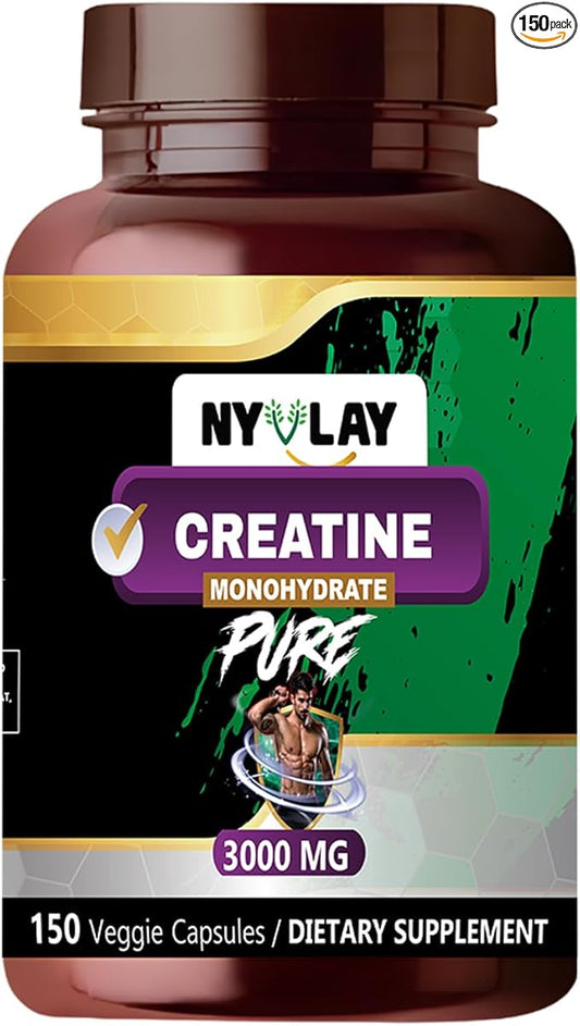 Creatine Monohydrate 3000 MG 150 Capsules | Dietary Supplement | Extra Strength Natural Formulation | Support Strength & Energy
