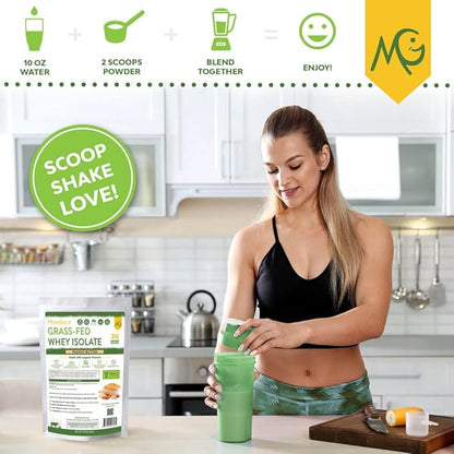 MariGold Grass-fed Whey Protein Isolate Powder - Peanut Butter Flavor - 1 Lb Bag | 100% Pure, Cold-Processed, Micro-Filtered, Undenatured, Non-GMO, rBGH Free, Soy Free, Gluten Free, Lactose Free