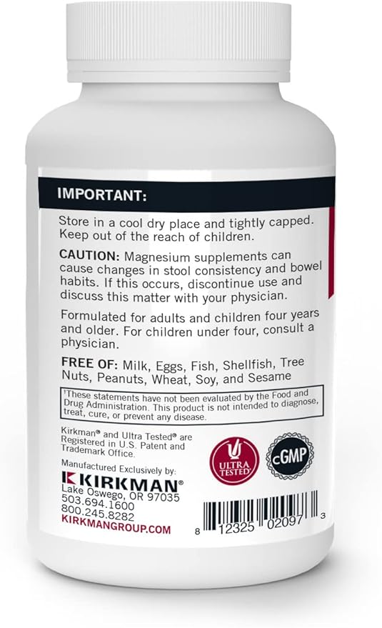 Kirkman - Vitamin B6 with Magnesium - 120 tablets - Potent Vitamin B6 & Magnesium Supplementation - Chewable Wafer - Hypoallergenic