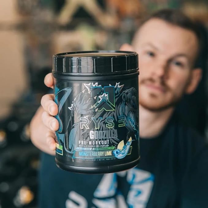 Ryse Noel Deyzel x Godzilla Pre Workout | Intense Pumps, Energy, & Focus | Citrulline & Beta Alanine | 400mg Total Caffeine | 40 Servings (Monsterberry Lime)