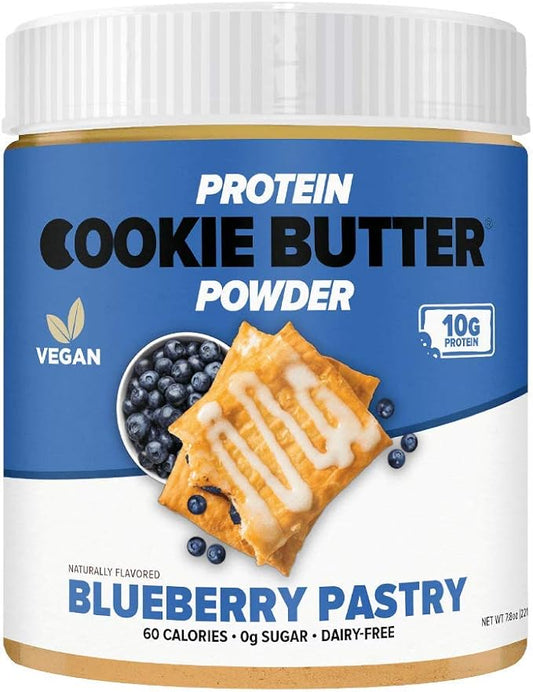 Flexible Dieting Lifestyle Vegan Protein Cookie Butter Powder - Blueberry Pastry | Dairy-Free, Keto-Friendly, Low Carb, Sugar-Free | Easy to Mix, Bake and Spread | 7.8oz