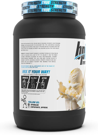 BPI Sports Hydro HD - 100% Hydrolyzed Whey Protein Powder - Muscle Growth, Recovery, 25g of Protein, Low Carb, Low Sugar, Fast Absorbing (23 Servings, Vanilla Ice Cream)