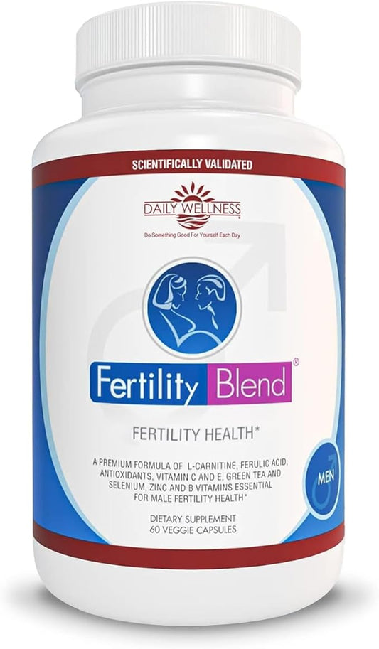 Daily Wellness for Men - Male Fertility Supplements, Vitamin Blend Pills - Male Count Pre-Conception for Him - Fertility Supplements for Men - 60 Capsules, 1 Pack