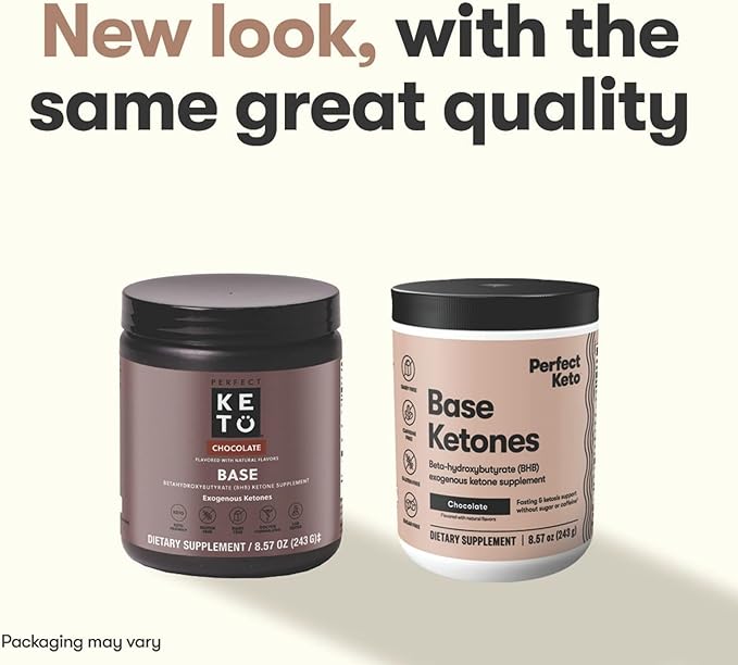 Perfect Keto Exogenous Ketones Powder, BHB Salts for Ketosis & Fasting Support, Electrolytes for Hydration, Caffeine Free Energy, Chocolate, 8.57 oz
