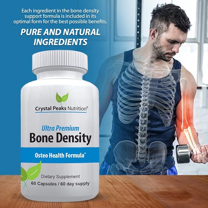 Ultra Premium Bone Formula - Calcium Carbonate w/Vitamin K2 & D3 - Calcium Supplements for Bones - Promotes Bone Strength so You can Stay Active - 60 Capsules, 60-Day Supply