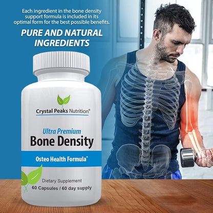 Ultra Premium Bone Formula - Calcium Carbonate w/Vitamin K2 & D3 - Calcium Supplements for Bones - Promotes Bone Strength so You can Stay Active - 60 Capsules, 60-Day Supply