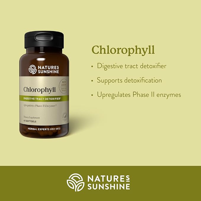 Nature's Sunshine Chlorophyll, 60 Softgel Capsules | Helps Support the Body's Blood-Cleansing Functions and Strengthens the Immune and Intestinal Systems