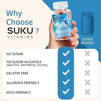 Complete Men's Multi - MicroNutrients: CoQ10, Lycopene Gummies for Prostate Health - Easy to Chew - Non GMO, Gluten Sugar Free - Mixed Fruit Fusion Gummy Vitamins, 60 Count