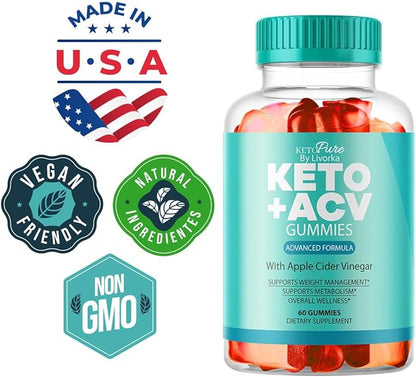 (3 Pack) Keto Pure ACV Gummies, Keto Pure Gummies Advanced Formula, 180 Gummies for 3 Months