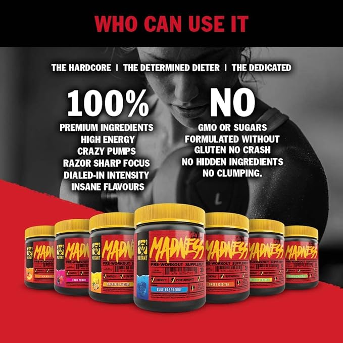 MUTANT MADNESS - Redefines the Pre-Workout Powder Experience and Takes it to a Whole New Extreme Level, Engineered Exclusively for High-Intensity Workouts (Sweet Iced Tea)