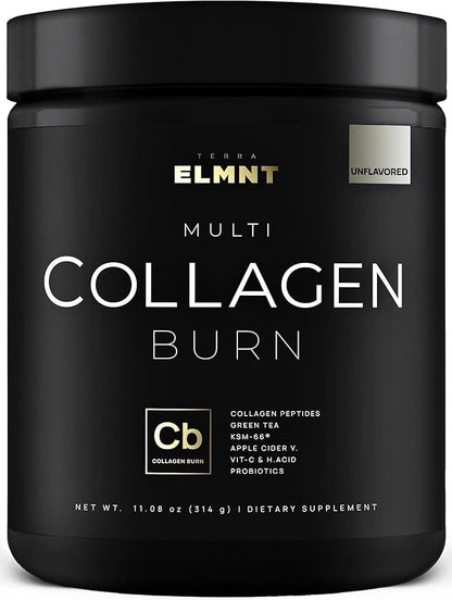 ELMNT Super Collagen Powder for Women Weight Loss + Beauty w. Probiotics, Hyaluronic Acid, ACV, KSM-66, Biotin - Premium Multi Collagen Peptides Protein Supplement Colageno for Women (Unflavored)