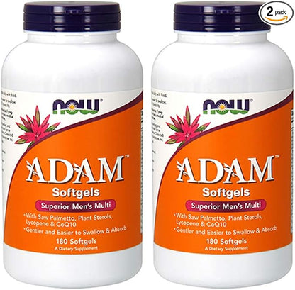 Now Foods ADAM Men's Multiple Vitamin, 180 Softgel (2 Pack)