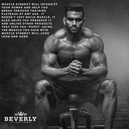 Beverly International Muscle Synergy 405g (Lemon Powder 14.3 oz) Dramatic Muscle Pump, Size & Strength Maximizing Drink Mix w/HMB. L-Arginine, L-Citrulline, Creatine Monohydrate, L-Ornithine