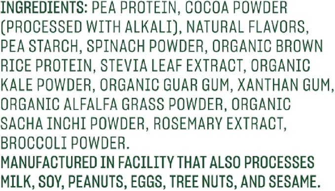 Vega Protein and Greens Protein Powder Chocolate (19 Servings) - 20g Plant Based Protein Plus Veggies, Vegan, Non GMO, Pea Protein for Women and Men, 1.4lb (Packaging May Vary)
