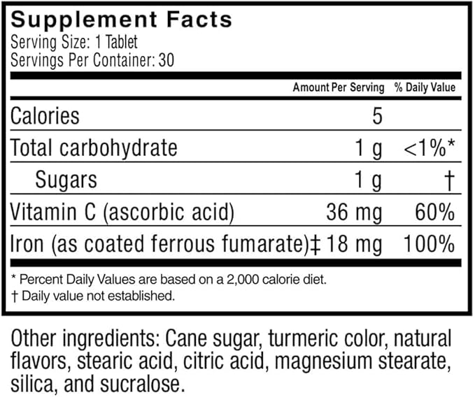 Celebrate Vitamins Iron Supplement with Vitamin C - 60mg Iron, 60mg Vitamin C, Bariatric Vitamins for WLS Patients, Vertical Sleeve & Gastric Bypass Surgery - Berry, 90 Chewable Tablets