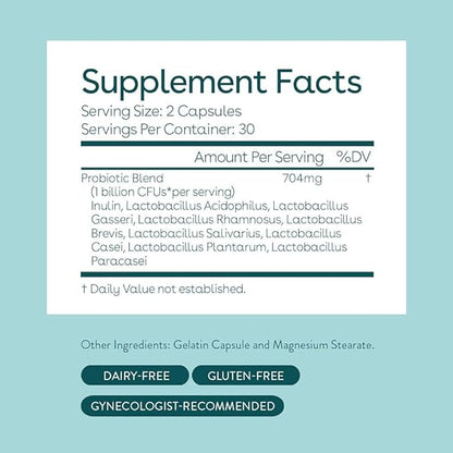 Love Wellness Good Girl Probiotics | Women's Vaginal Health Supplement | Vaginal Probiotics for Women pH Balance & Urinary Tract Health | Support Vaginal Odor & Flora | 60 Count