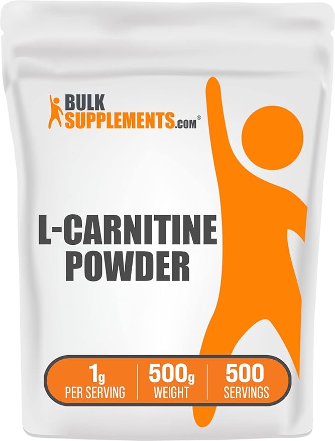 BulkSupplements.com L-Carnitine Powder - Carnitine Supplement, L Carnitine 1000mg, Carnitine Powder - Amino Acid Supplement, Gluten Free, 1g per Serving, 500g (1.1 lbs) (Pack of 1)
