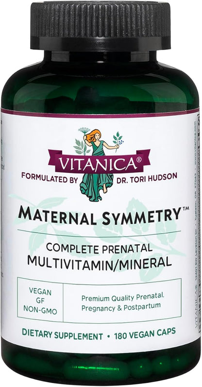 Vitanica Maternal Symmetry, Prenatal and Postnatal Vitamins, Vegan, 180 Capsules