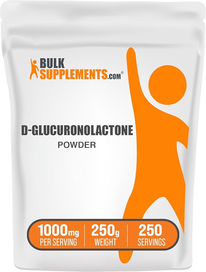 BulkSupplements.com Glucuronolactone Powder - as D-Glucuronolactone, for Energy Support, Glucuronolactone Supplement - Pure & Gluten Free, 1000mg per Serving, 250g (8.8 oz) (Pack of 1)