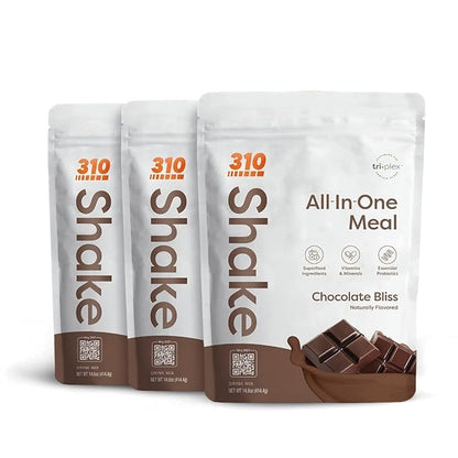 310 Nutrition – All-In-One Meal Replacement Shake - New Formula with Fiber Rich Vegan Superfood Blend - Natural Sweeteners - Low Carb Shake, Keto & Paleo Friendly - Gluten Free - 26 Essential Vitamins & Minerals - Triple Flavor Pack