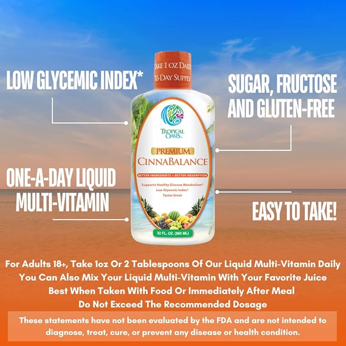 Cinnabalance – Liquid Cinnamon Supplement w/ Cinnamon Bark, Aloe Vera, Ginger Root, Green Tea & Antioxidants - 32 oz, 32 servings