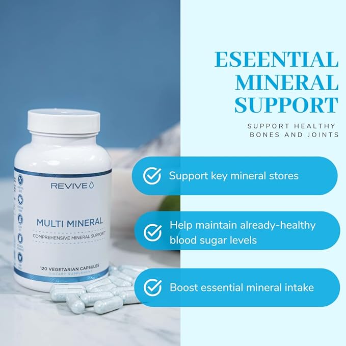 Revive MD | Multi Mineral | Promotes Healthy Bone Density for Men and Women | Supports Skeletal Strength | Broad Spectrum Mineral Support | 210 Capsules