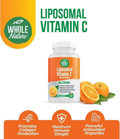 Liposomal Vitamin C Supplement Pills 1200 mg - High Absorption 180 Vegan Capsules Fat Soluble Vit C, Maximum Strength Immunity Support & Collagen Booster, Sunflower Lecithin , lypo spheric (2)